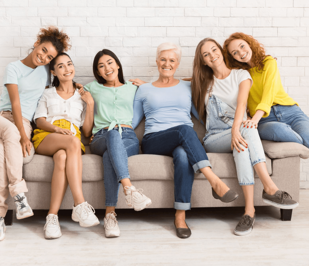 family smiling and having fun